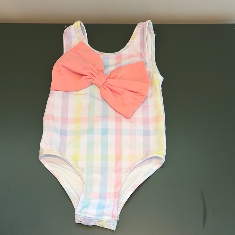 Smocked flamingo swimsuit